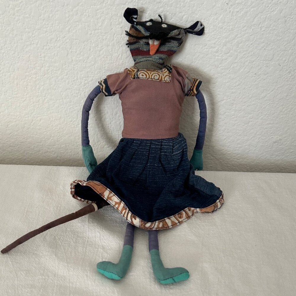 Rat Fabric Rag Doll Convertible Drawstring Purse Bag